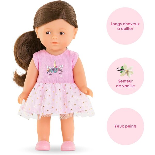 Corolle Mini Corolline Romy 20 cm mit Vanilleduft, weiche Puppe für Kinder ab 3 Jahren