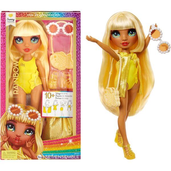 Rainbow High Swim & Style Sunny e Violet - Bambole da 28 cm con Accessori e Pareo