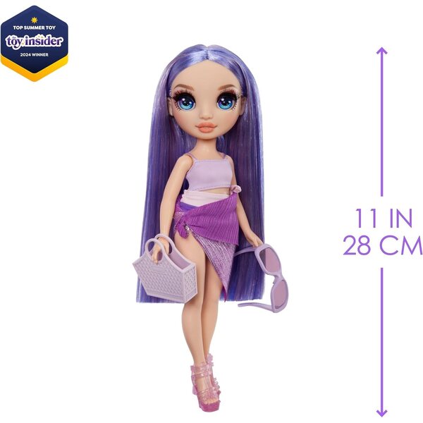 Rainbow High Swim & Style Sunny e Violet - Bambole da 28 cm con Accessori e Pareo