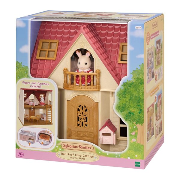 Sylvanian Families Starter House und Family Milk Bunnies – Bewegliches Figurenset für Kinder