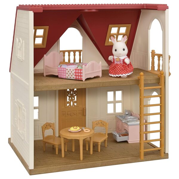 Sylvanian Families Starter House und Family Milk Bunnies – Bewegliches Figurenset für Kinder