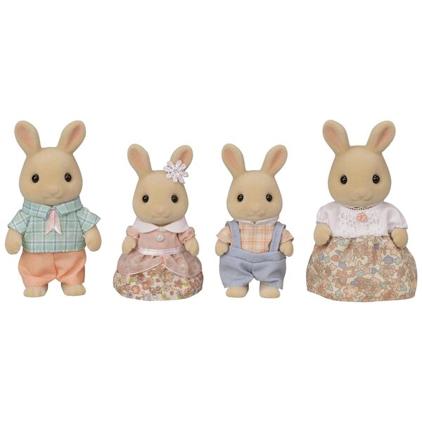 Sylvanian Families Starter House und Family Milk Bunnies – Bewegliches Figurenset für Kinder
