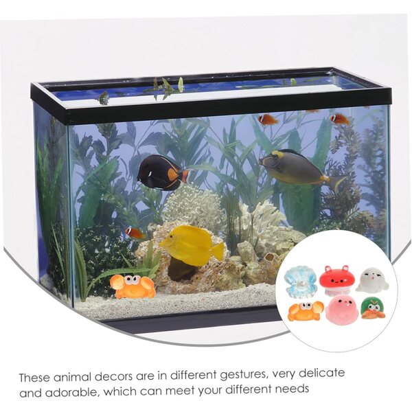 Set mit 12 Mini-Meerestierfiguren aus Kunstharz für Mikrolandschaften in Haus und Garten