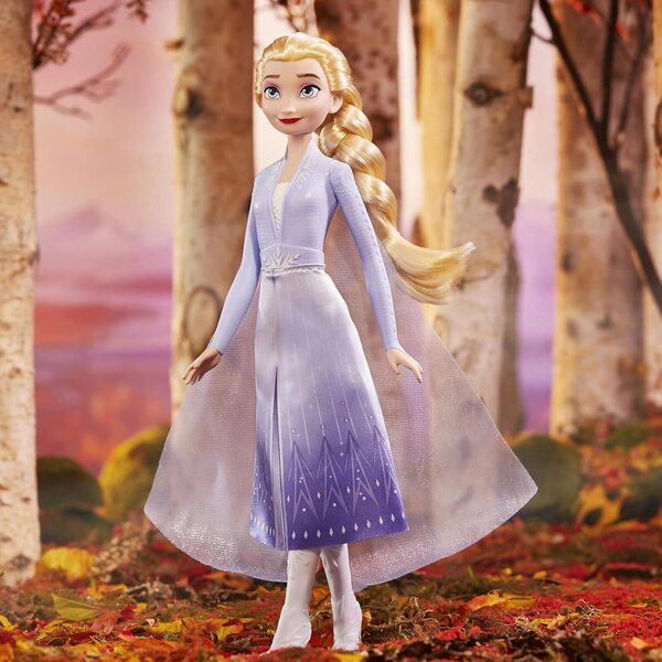 Elsa Moda Puppe Disney Frozen 2 mit langen Haaren und Reisekleid für Kinder