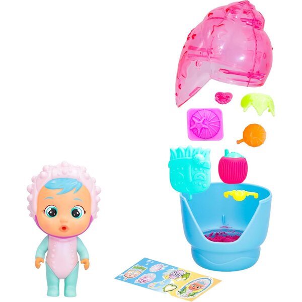 Cry Babies Magic TEARS Tropical Shiny Shells Shelly – Puppe mit schaumigen Tränen und 8 Accessoires