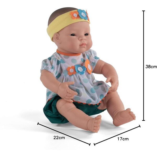 Miniland Babypuppe Neugeborenes Asiatisches Mädchen 40 cm, weicher Vinylkörper