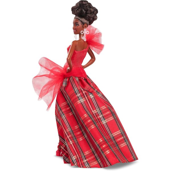 Barbie Holiday 2024 Elegantes Sammel-Poupée im rot karierten Kleid