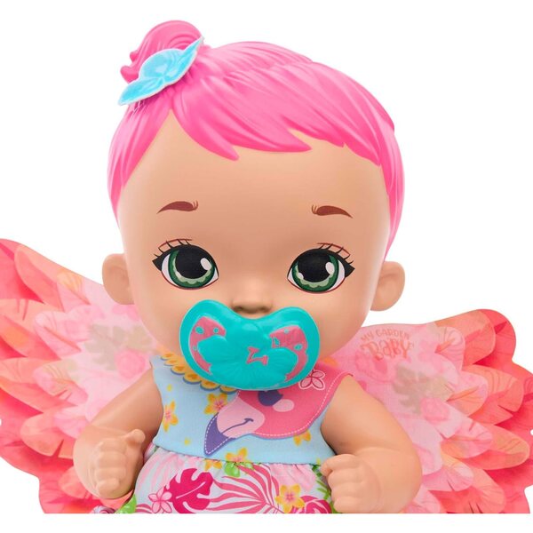 Mattel MY GARDEN BABY Flamingo: Pupa interattiva con ali e profumo di gelsomino, accessori inclusi