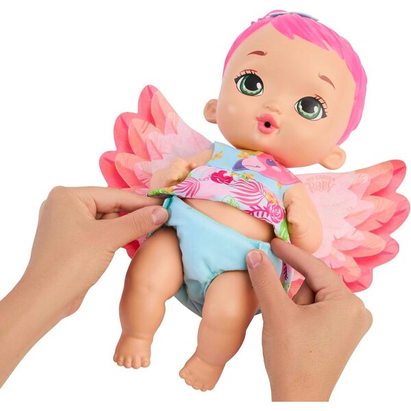 Mattel MY GARDEN BABY Flamingo: Pupa interattiva con ali e profumo di gelsomino, accessori inclusi