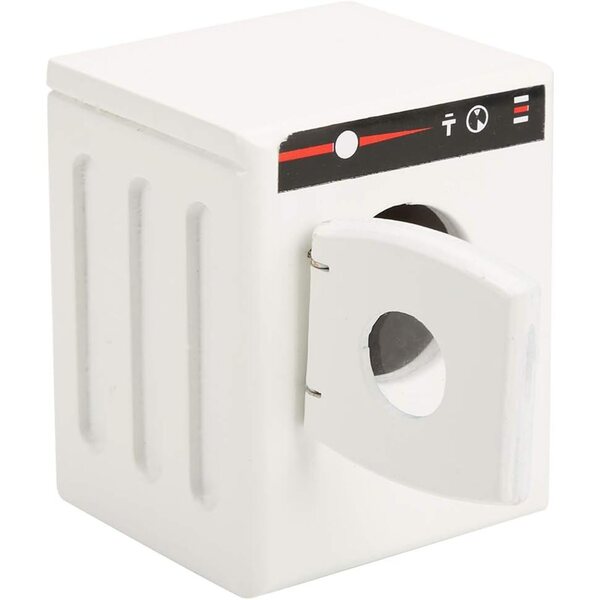 Lavatrice in Miniatura 1:12 in Legno Bianca per Casa delle Bambole - Portatile e Decorativa