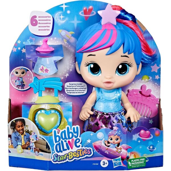 Baby Alive Star Besties Stellar Skylar 8" Puppe mit Weltraumzubehör für Kinder ab 3 Jahren