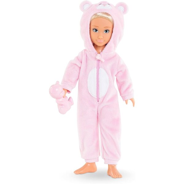 Corolle Valentine Pyjama Party Puppe 28 cm mit Vanilleparfüm und 7 Accessoires