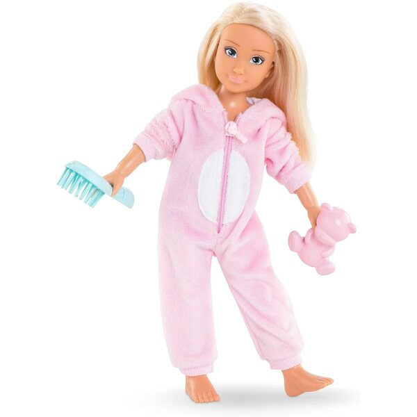 Corolle Valentine Pyjama Party Puppe 28 cm mit Vanilleparfüm und 7 Accessoires