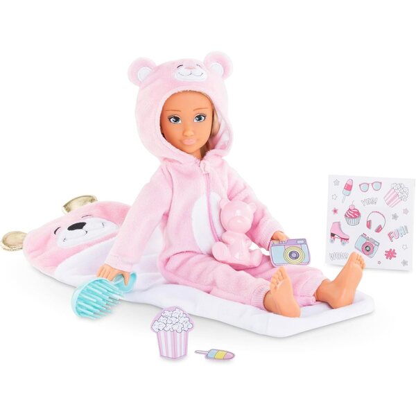 Corolle Valentine Pyjama Party Puppe 28 cm mit Vanilleparfüm und 7 Accessoires
