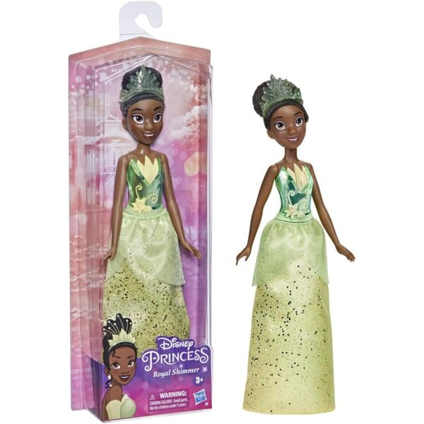 Disney Prinzessin Tiana Puppe mit Glitzerkleid und Accessoires für Kinder ab 3 Jahren