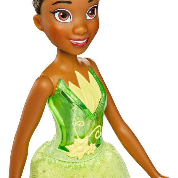 Disney Prinzessin Tiana Puppe mit Glitzerkleid und Accessoires für Kinder ab 3 Jahren