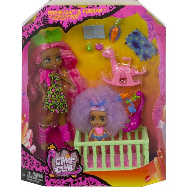 Cave Club Wilder divertimento da babysitting con 2 Pupazzi e Accessori per Bambini da 4 Anni