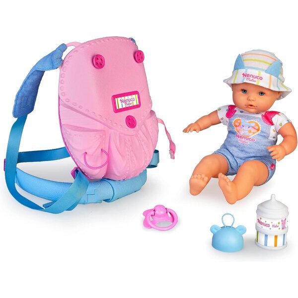 Nenuco Mateo 35 cm mit 2-in-1-Bamboletrage, die zur Hängematte wird, inklusive Zubehör