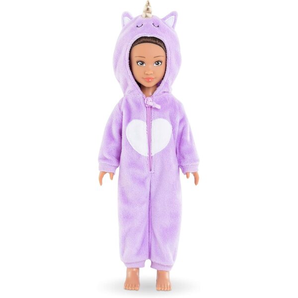 Corolle Luna Pajama Party: 28 cm große Puppe mit Einhorn-Pyjama und Accessoires, Vanilleduft