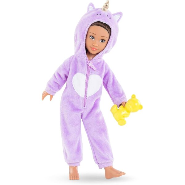 Corolle Luna Pajama Party: 28 cm große Puppe mit Einhorn-Pyjama und Accessoires, Vanilleduft