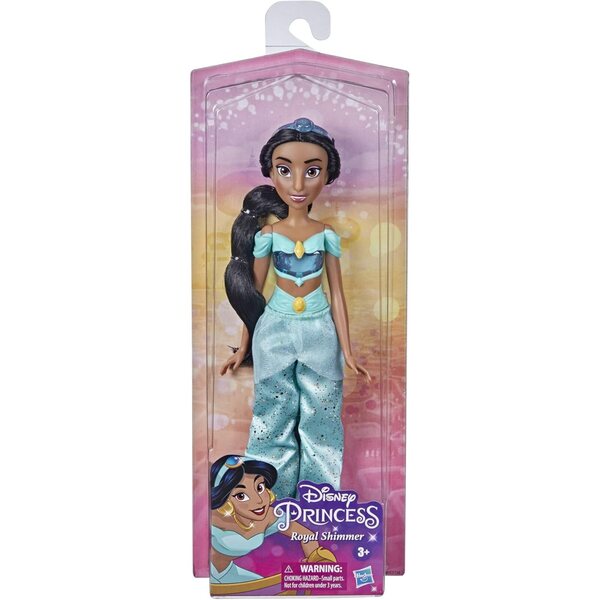 Bambola Disney Principessa Jasmine con Abbigliamento Glitterato e Accessori, Gioco per Bambini 3+