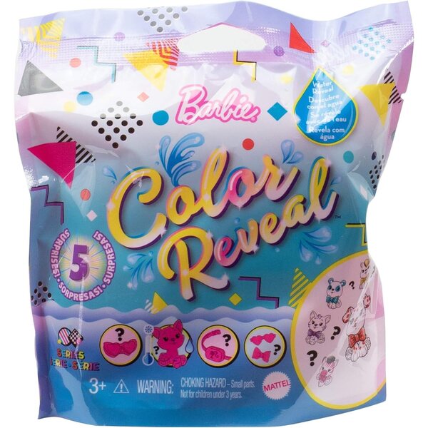 Barbie Color Reveal Tiere Mono Mix mit 5 Überraschungen – Spiel für Kinder ab 3 Jahren