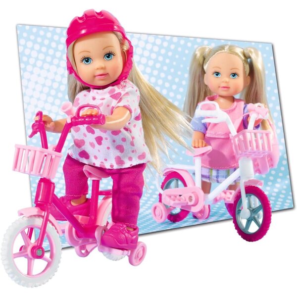 Simba Evi Love My First Bike 12cm – Puppe mit Fahrrad und Helm, ab 3 Jahren