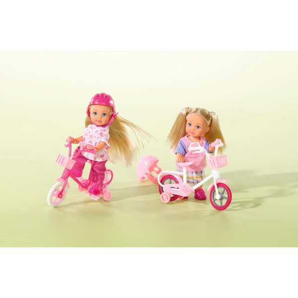 Simba Evi Love My First Bike 12cm – Puppe mit Fahrrad und Helm, ab 3 Jahren