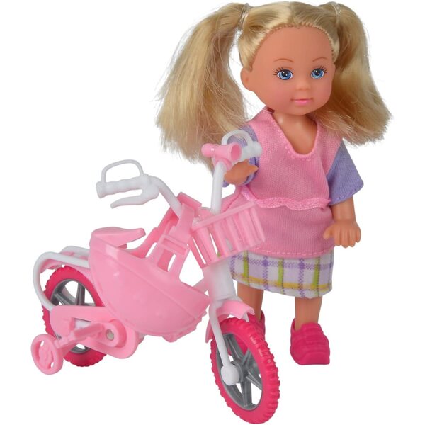 Simba Evi Love My First Bike 12cm – Puppe mit Fahrrad und Helm, ab 3 Jahren
