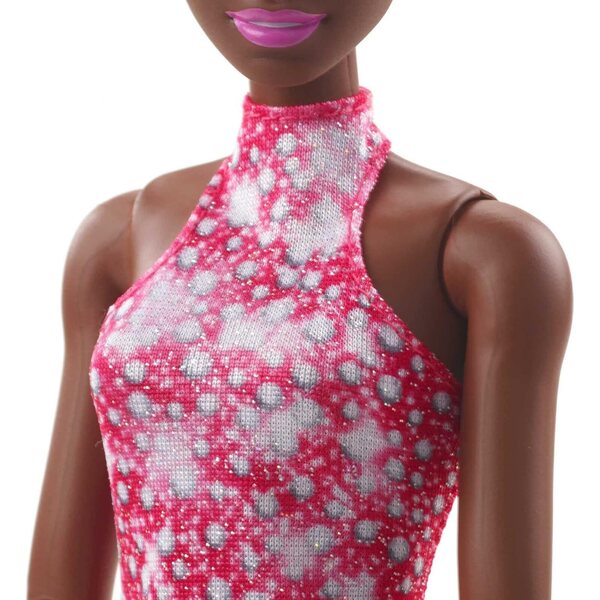 Barbie-Eiskunstläuferin, 30 cm, Puppe mit rosa Kleid, Jacke, Trophäe und Rosen
