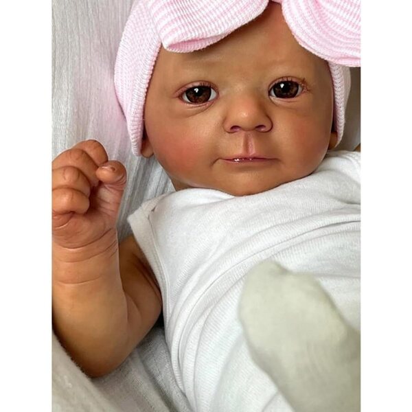 Lonian Pupazzo Reborn 48cm bambina nera realistico con corpo morbido e accessori