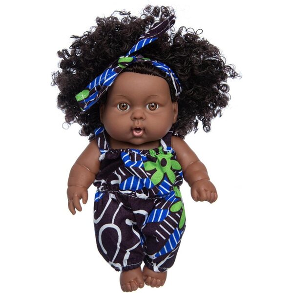 8 Zoll große afroamerikanische Babypuppe – realistische Puppe mit komplettem Kleidungsset