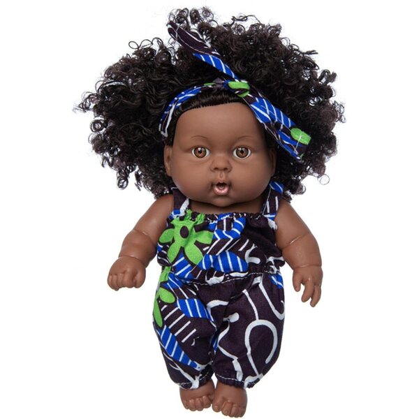 8 Zoll große afroamerikanische Babypuppe – realistische Puppe mit komplettem Kleidungsset