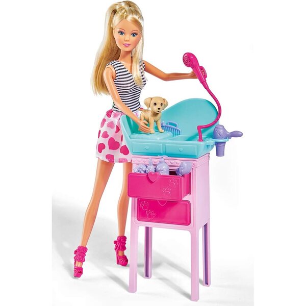 Steffi Love Cute Pet Salon Simba con 2 Cani e Accessori, Gioco Creativo Bambini