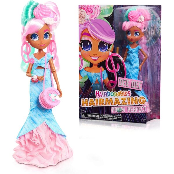 Hairdorables Hairmazing Dee Dee – Modepuppe mit 6 Überraschungen und Glamour-Kleid