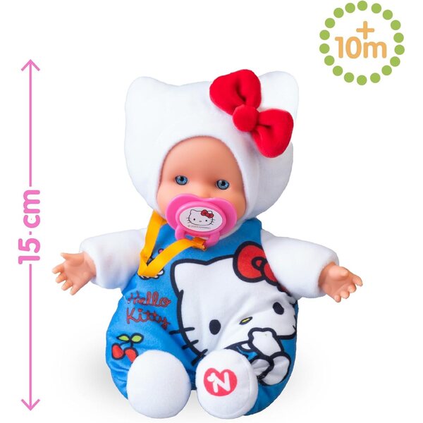 Nenuco Hello Kitty Mini Baby, Bambole 15 cm con Corpo Morbido e Vestiti Tema Hello Kitty