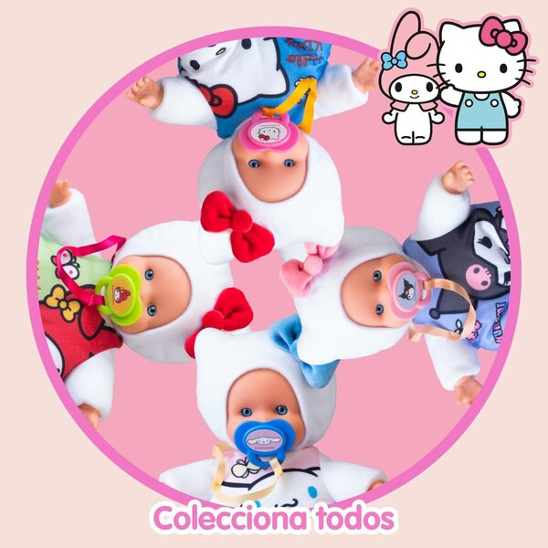 Nenuco Hello Kitty Mini Baby, Bambole 15 cm con Corpo Morbido e Vestiti Tema Hello Kitty