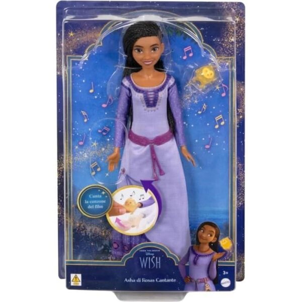 Disney Wish Singer Asha Puppe mit Kleid und Stern für Kinder