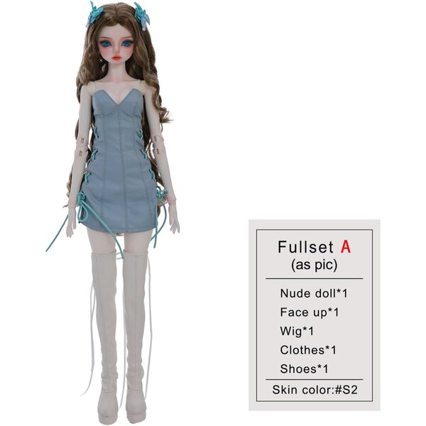 Pupa Oueneifs Nancy 1/4 BJD aus Harz mit Lederkleid und Kugelgelenken