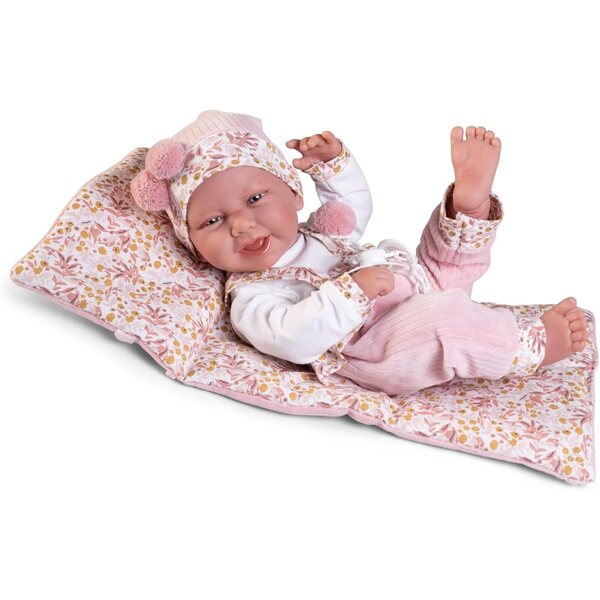 Antonio Juan Carla Neugeborenes 42 cm mit Kinderwagen und Wickelauflage, realistisches Vinyl