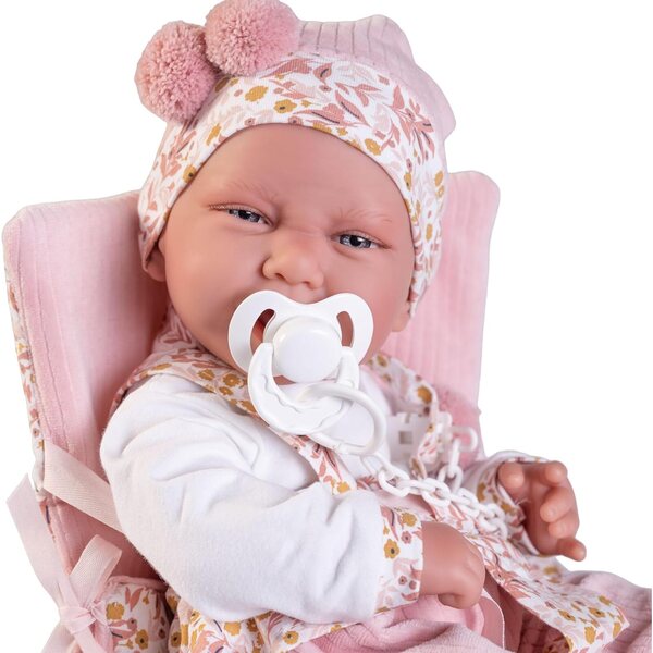 Antonio Juan Carla Neugeborenes 42 cm mit Kinderwagen und Wickelauflage, realistisches Vinyl