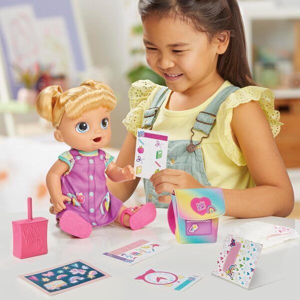 Baby Alive Time for School 30,5 cm große Puppe mit blonden Haaren, Spiel für Kinder ab 3 Jahren