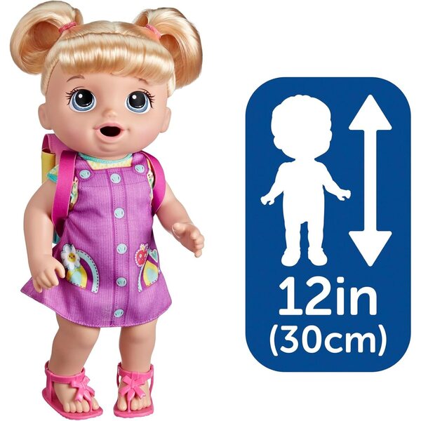 Baby Alive Time for School 30,5 cm große Puppe mit blonden Haaren, Spiel für Kinder ab 3 Jahren