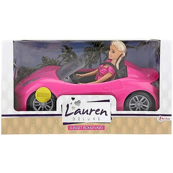 Teenagerpuppe Lauren mit rosa Cabrio - Spiel für Kinder ab 3 Jahren Toi-Toys