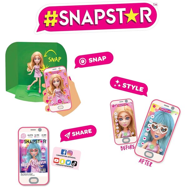Modna lutka Snapstar Aspen 25 cm s dodacima i App Studio