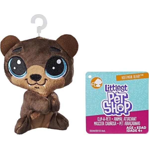 Littlest Pet Shop Hoffman Beary Clip-a-Pet - Peluche Morbido e Portachiavi