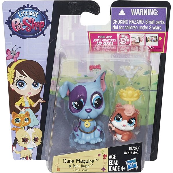 Littlest Pet Shop Duo Dane Maguire und Kiki Russo mit Deco Bit Animals und Zubehör