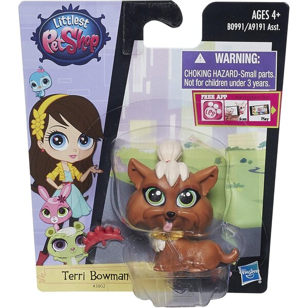 Littlest Pet Shop Terri Bowman Yorkie con Testa Oscillante e Decorazioni