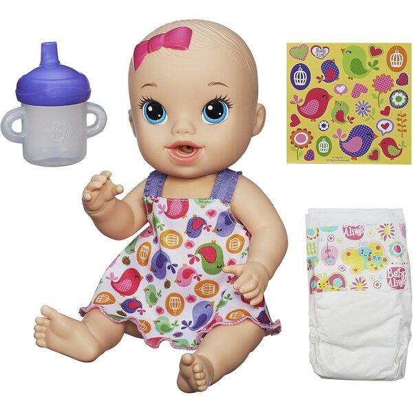 Baby Alive Sips 'n Cuddles trinkende und nässende Puppe im blonden Kleid