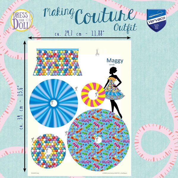 Maggy Candy Couture Outfit-Set für Puppen – einfaches Nähset für Anfänger